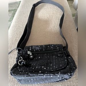 Kipling Black & Blue Crossbody Bag w/ adjustable strap & gorilla!  (W2)